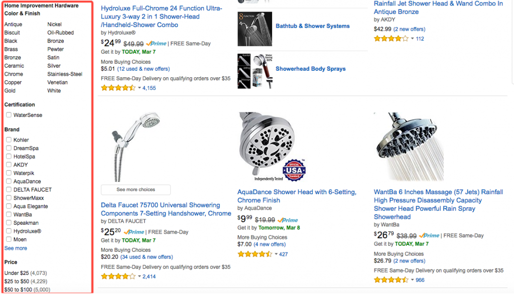 amazon_cart_filtering_example_Cartstack