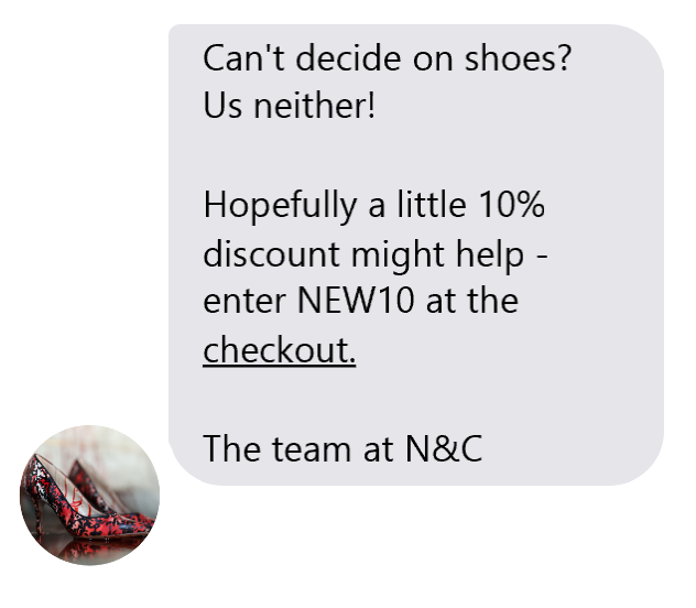 abandoned cart facebook messenger example 2