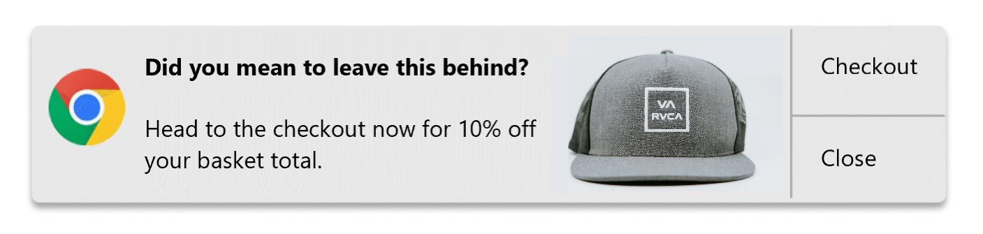abandoned cart push notification example 2
