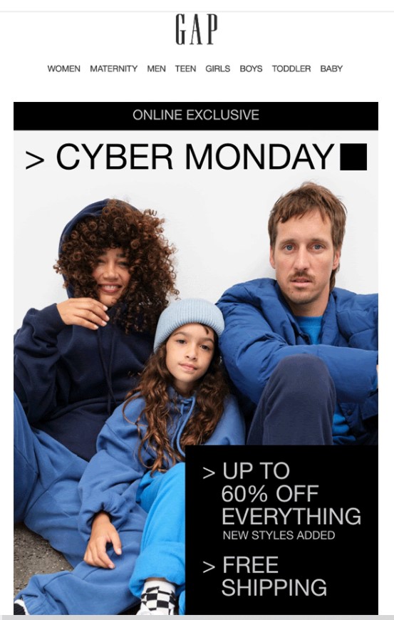 the gap remarketing email