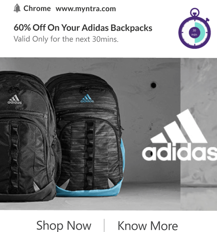 myntra push notification example