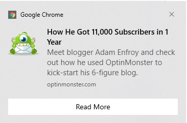 optin monster push notification