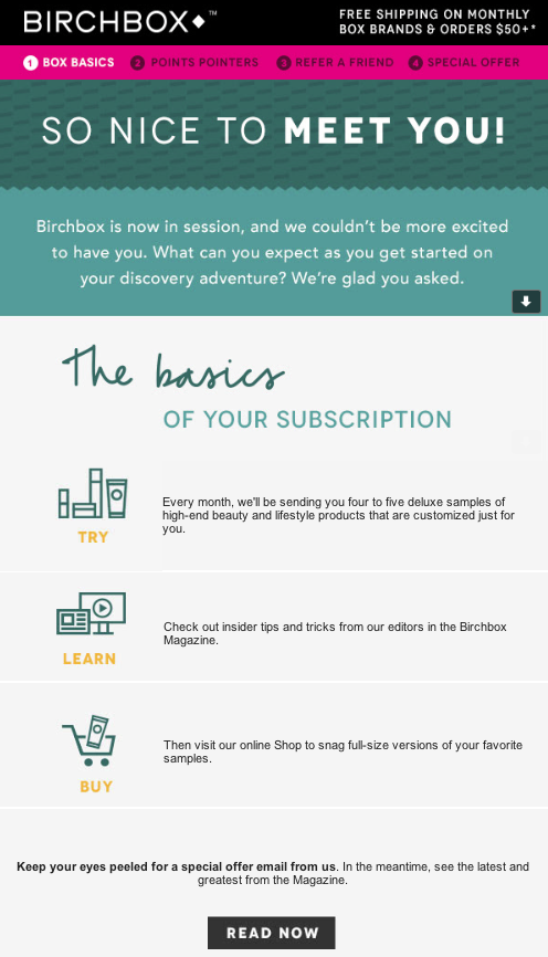 win back email welcome email