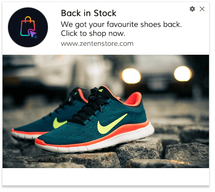 push notification back in stock